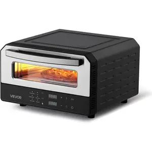 VEVOR Electric Pizza Oven, Smart Pizzas Maker Indoor with 5 Preset, 12-Inch Countertop Pizza Cooker w/Touch Srceen, 750 ℉   Max Temp, 2-Min Rapid Baking Oven Thin & Crispy, Neapolitan, Frozen, New York