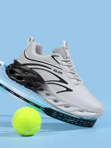 1 Pair Men's Gradient Cushioning Running Shoes Tech Sporty Design Breathable Mesh Comfortable Anti-Slip For Running & Daily Outings