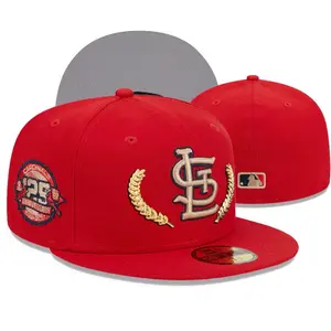 New Era STL 59FIFTY Red Cap – Flat Brim Snapback Baseball Hat Streetwear Hip Hop Unisex Premium