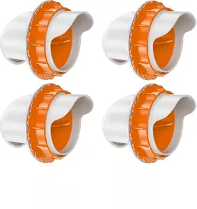 Chicken Feeders No Waste, 4 Ports Poultry Feeder with Hole Saw for Buckets Troughs Orange