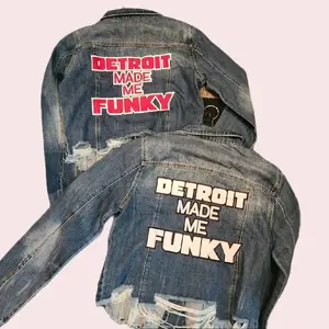 Detroit Made Me Funky - Denim Embroidered Jacket