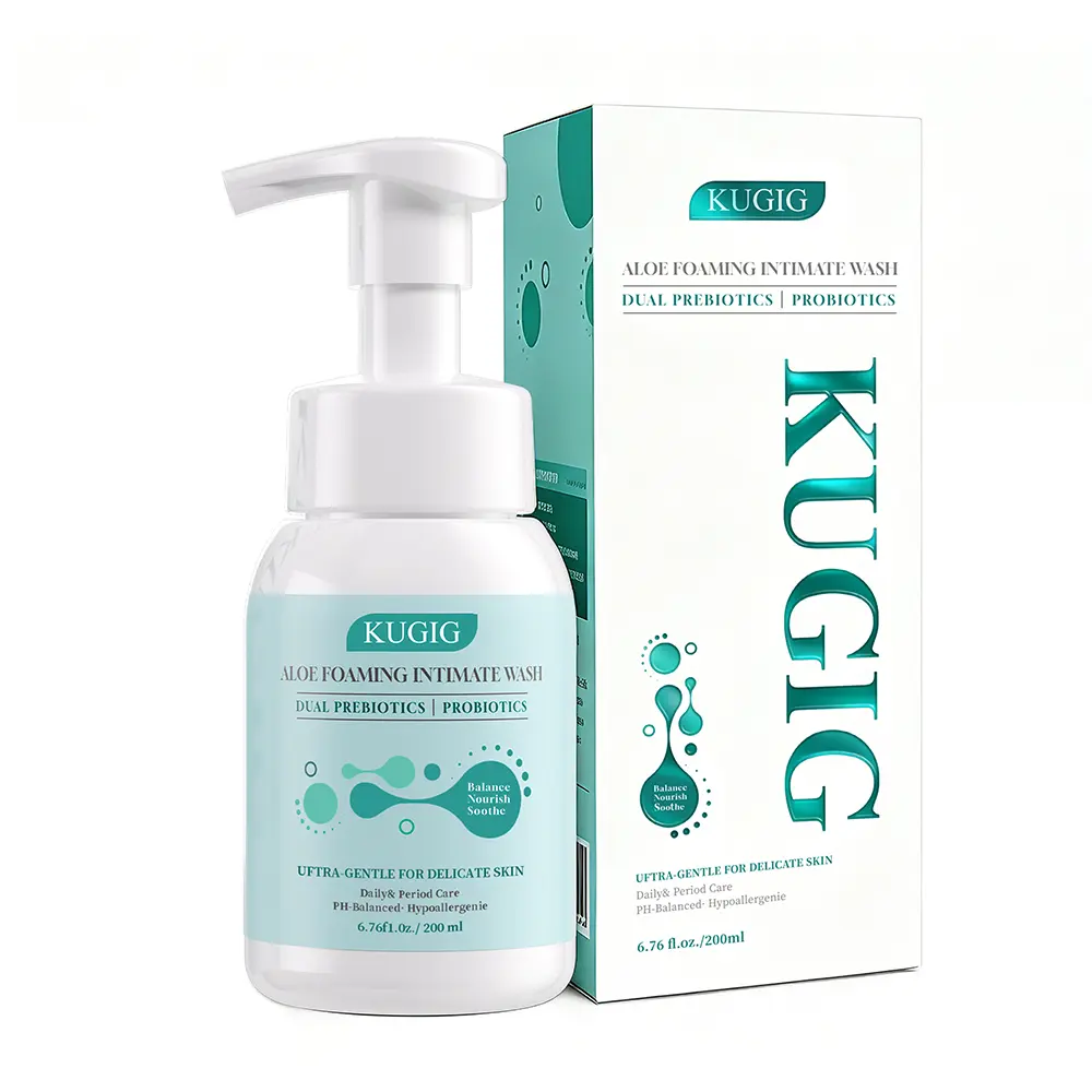 KUGIG WASH Gentle Intimate Cleanser, Nourishing Botanical Wash with Soothing Aloe & Prebiotics, pH-Balanced & Hypoallergenic for Sensitive Skin, Unisex, 6.76 Fl Oz, Femininewash, Nourishing Gentle, Foaming Mousse, Ph-Balanced Wash