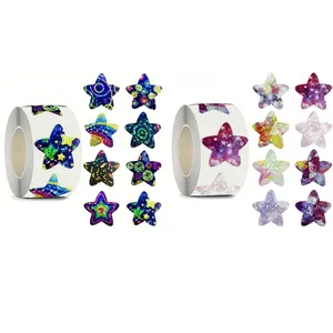 500 Sheets per Roll, 2 Rolls of Colorful Star Stickers, Perfect for Sealing, Labeling and Doodling, Ideal for Reward Journals, Craft Projects and DIY Sticker