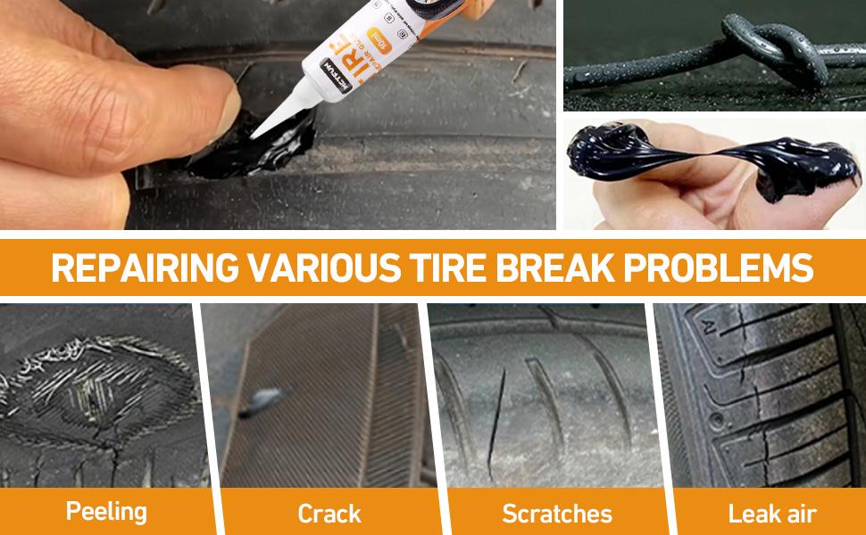 40 PCS Tire Repair Rubber Nails Kit with 2 Tubes of Black Tire Sealant Glue, 2026 New Screw in Tire Plugs Kit, Fast Self-Service Tire Repair Screws Kit for Car Motorcycle Truck Tractor Puncture Repair