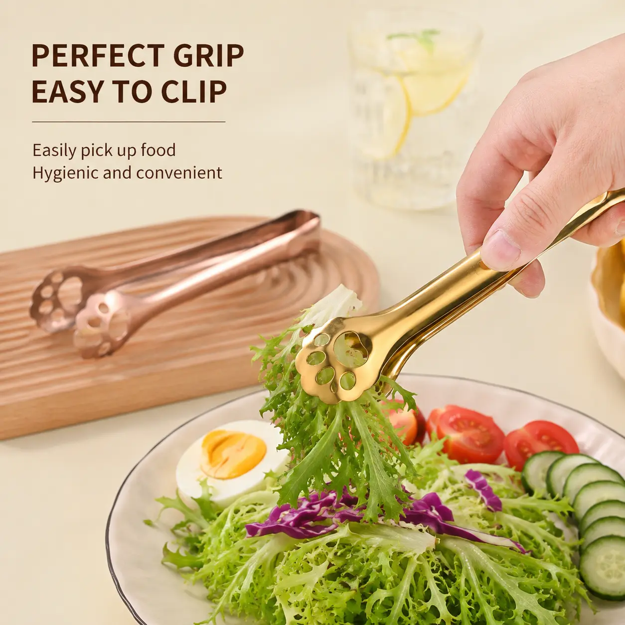 1 Piece 304 Stainless Steel Paw Shaped Food Tongs, Mirror Polished Anti-slip Mini Clip for Home Kitchen Picking Sugar Coffee Seasoning Barbecue
