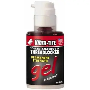 Vibra-Tite 135 Series High-Strength Red Gel Threadlocker, 35mL Bottle, 24 Hr Full Cure Time, Hand Tool Compatible, Heat Removal (13535)