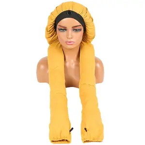2-in-1 Long Hair Sleep Bonnet, Breathable Water-Resistant UV Shield Bonnet for Braids Extensions
