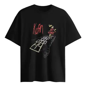 Korn Follow The Leader Band logo T Shirt 100% Cotton Crew Neck T-Shirt Printed