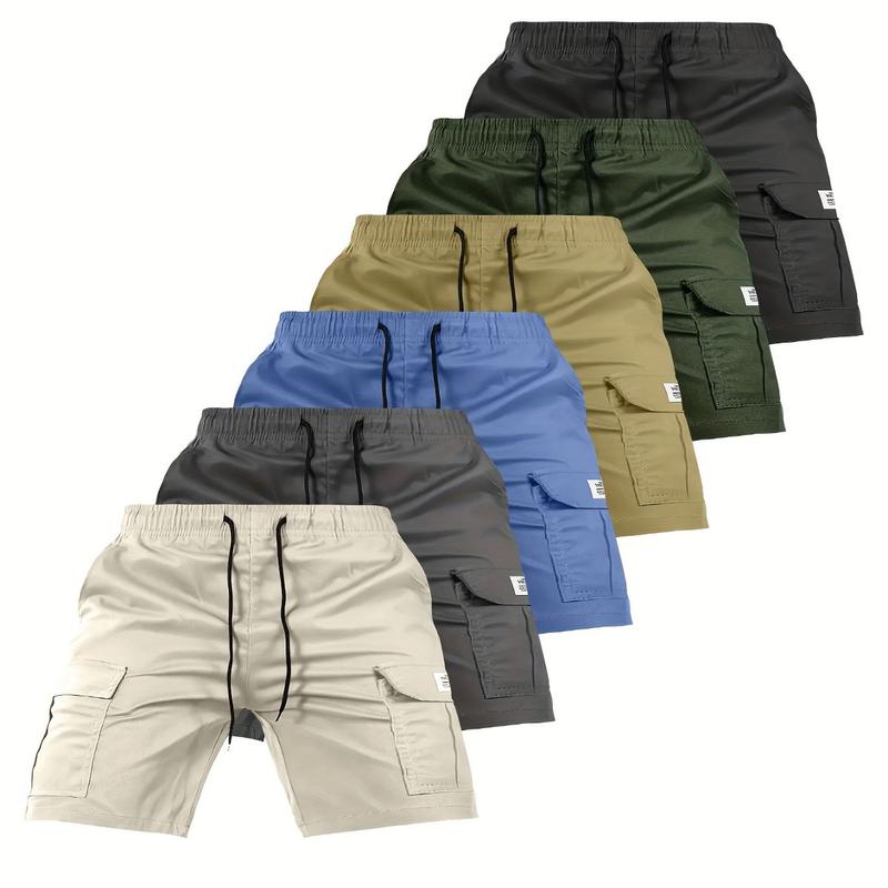 Men'S Drawstring Cargo Shorts - Multiple Pocket Design, Black, Olive Green, Gray, Khaki Casual, Sporty, and Stylish for Outdoor Activities, Hiking, Everyday Wear, Casual Wear|Stylish Shorts|Durable Fabric