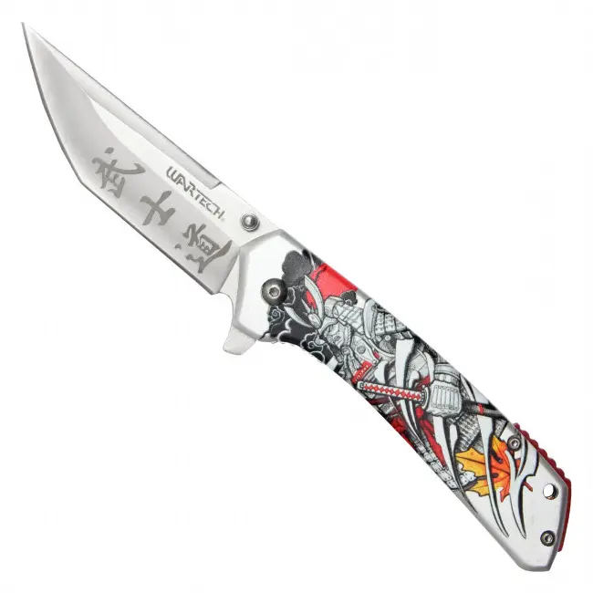 Way of the Warrior Samurai Pocket Knife – Japanese Armor Artwork – Bushido Collectible – Katana Inspired – Assisted Opening Folder – Ronin Style – Feudal Japan Gift