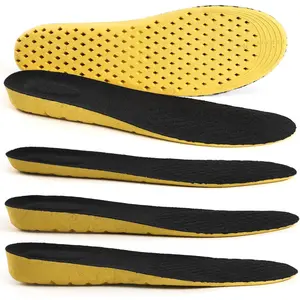 Unisex Height Increase Sports Shoe Insoles, Soft Breathable Elastic Shock-Absorbing Perforated Custom-Fit Footwear Replacement Inserts for Men’s and Women’s Shoes