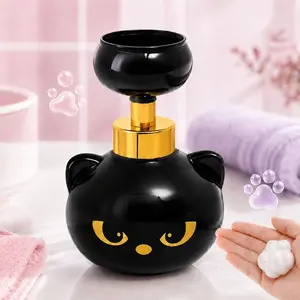 Halloween Cat Paw Soap Dispenser, Refillable Foaming Hand Wash Pump, Black Cat Pawprint Foam for Kids, Trending TikTok Bathroom & Kitchen Accessory
