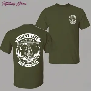 Predator Hunting T-Shirt, Night Life Coyote Hunter Shirt for Men, Predator Control Graphic Tee, Night Hunting Outfit, Gift Idea