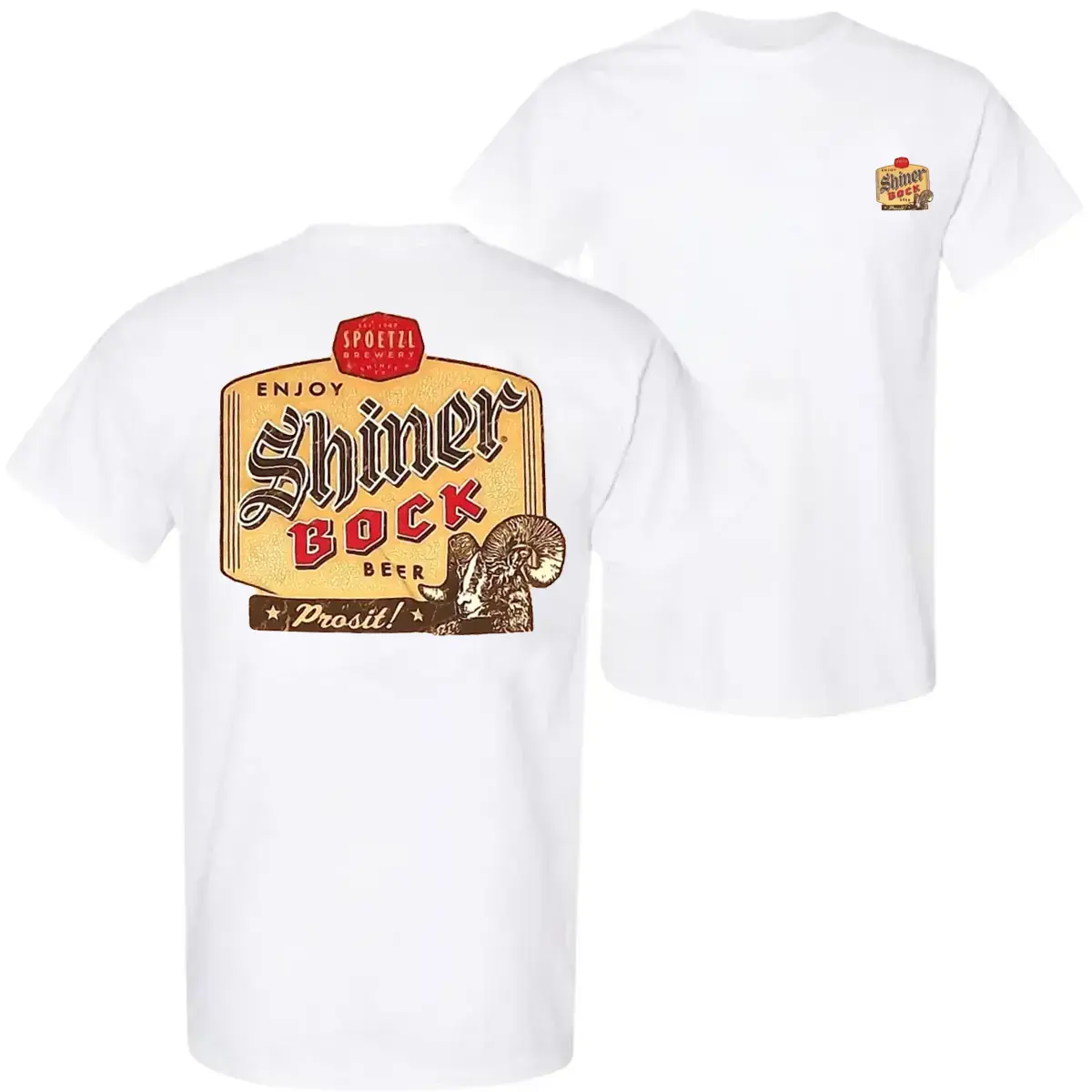 🍺🔥[Viral TikTok Shirt][Vintage Graphic Tee]Shiner Bock Beer Inspired Vintage Label Graphic T-Shirt Unisex Brewery Streetwear Tee Casual 2 Sided Print Outfit for Men Women Retro Beer Fan Gift Short Sleeve Top