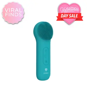 RIKI Radiant Silicone Face Cleansing System with Red and Blue LED Light Therapy, Gentle Heat, and Cooling Vibrations, IPX7 Waterproof, Ergonomic Design Facial Daily