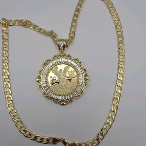 CENTENARIO fashion style Cuban link necklace gold-plated diamond cut beautiful  clear stone's