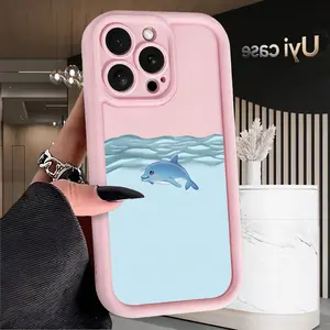 Ocean Dolphin Phone Case for iPhone 17 Air 16 16e 15 14 13 12 11 Pro Max Plus X XS Shockproof Silicone TPU Bumper Drop Protection Soft Cover Holiday Gifts