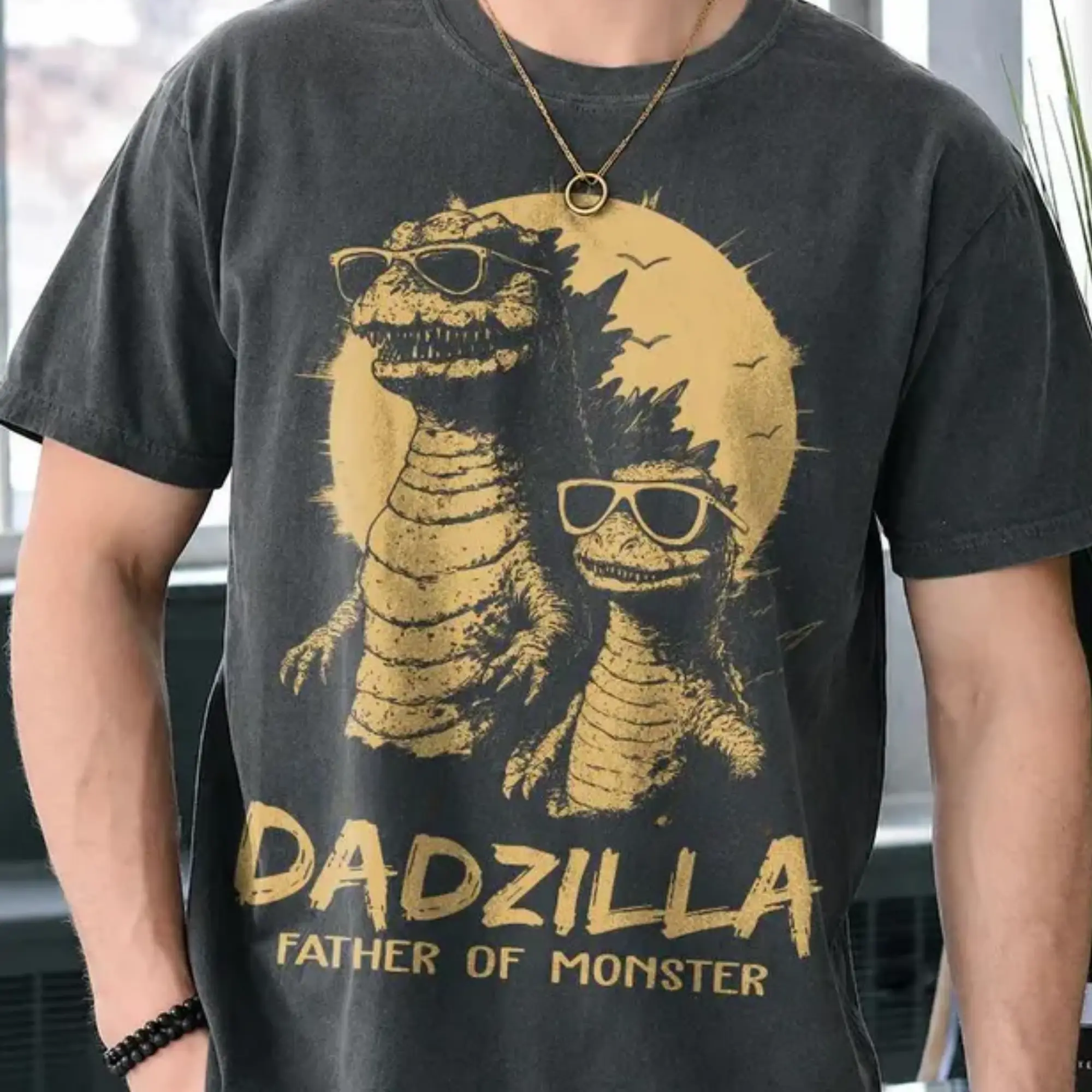 [Sale Up To 50%] Comfort Colors Dadzilla Shirt, Father of Monster T-Shirt, Father Day Gifts for Dad Funny Papa Tshirt, Cool Daddy Dinosaur Tee
