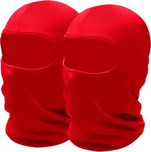 2 Pack Red Ski Mask Balaclava  Cover for Men Women Sun UV Protection Windproof Lightweight Football Motorcycling