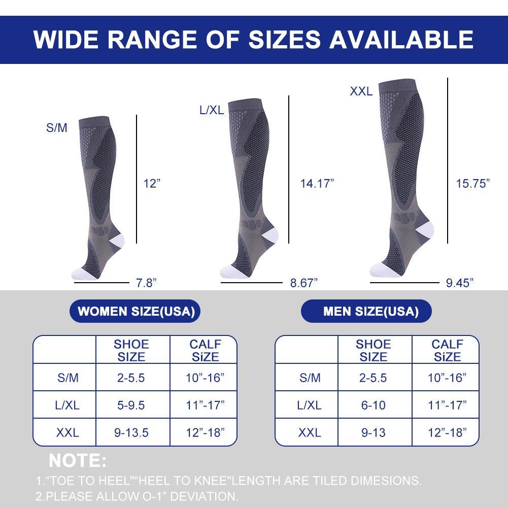 4 Pairs Compression Socks for Men and Women,20-30mm Hg Calf Compression Socks,Comfortable Durable,Unisex Support Sock