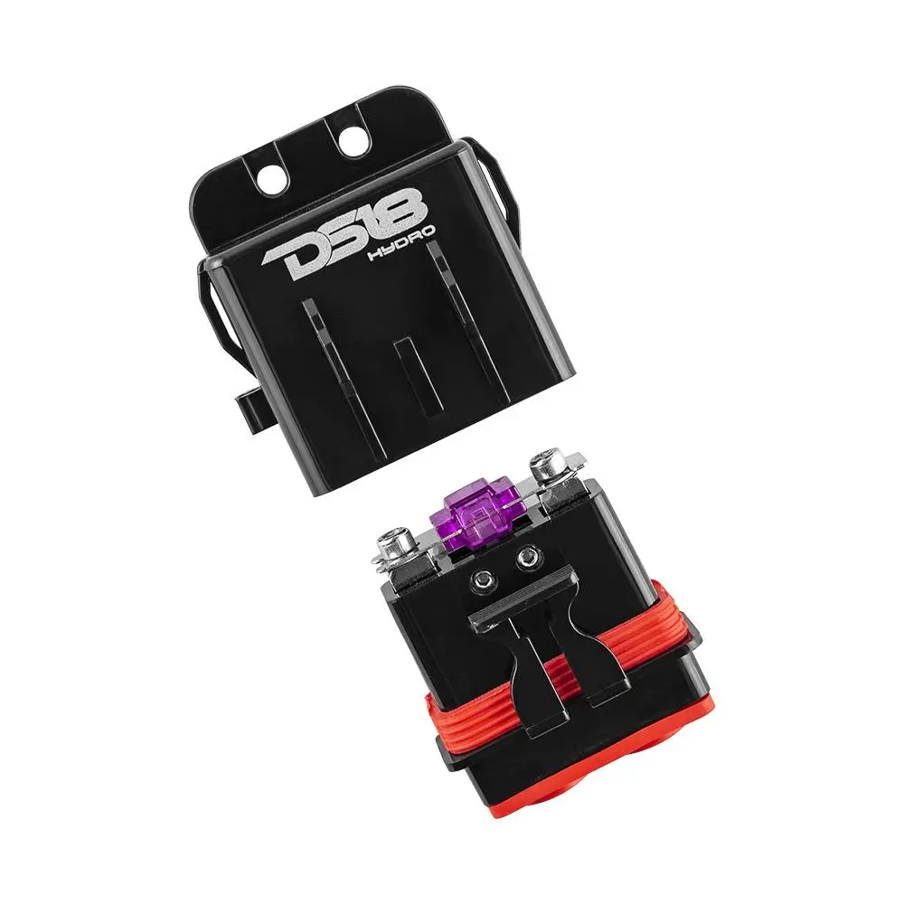 DS18 DS-MFH4 4-AWG Waterproof Weatherproof Water-Tight Fuse Holder (1pc) - 80A/100A Ratings, Includes Allen Keys, Ferrules, Fuses for Car Audio, Marine Automotive Electronics, Water Tight Construction
