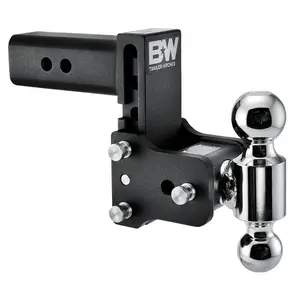 B&W Trailer Hitches Tow & Stow Adjustable Trailer Hitch Ball Mount - Fits 2.5" Receiver, Dual Ball (2" x 2-5/16"), 5" Drop, 18,000 GTW - TS20037B