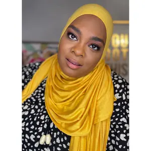 Marigold - XL Jersey Knit Hijab in Yellow Comfortable Stretchy Fabric with Extra Coverage 75 x 35 Inches Perfect for Everyday Wear