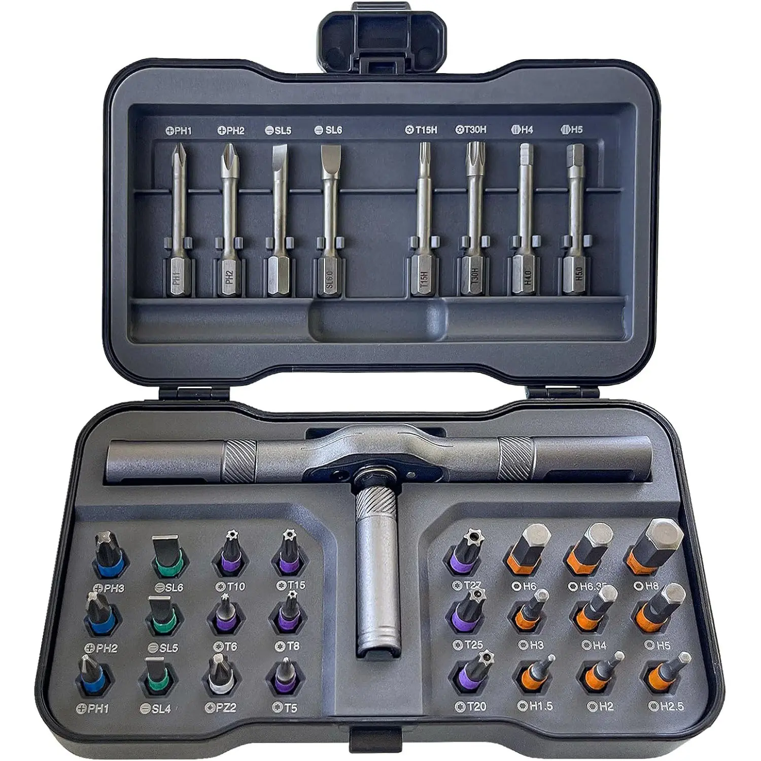 【TikTokShopfalldealsforyou】32 in 1 DIY Screwdriver Set,1 Set Switchable Screwdriver Shape Magnetic Screwdriver Set,Compact and Portable Ratchet Screwdriver Set,Rotatable T-shaped Ratchet Handle Hardware,Tools Gadgets,Electrician Tools,Home RepairTool Box