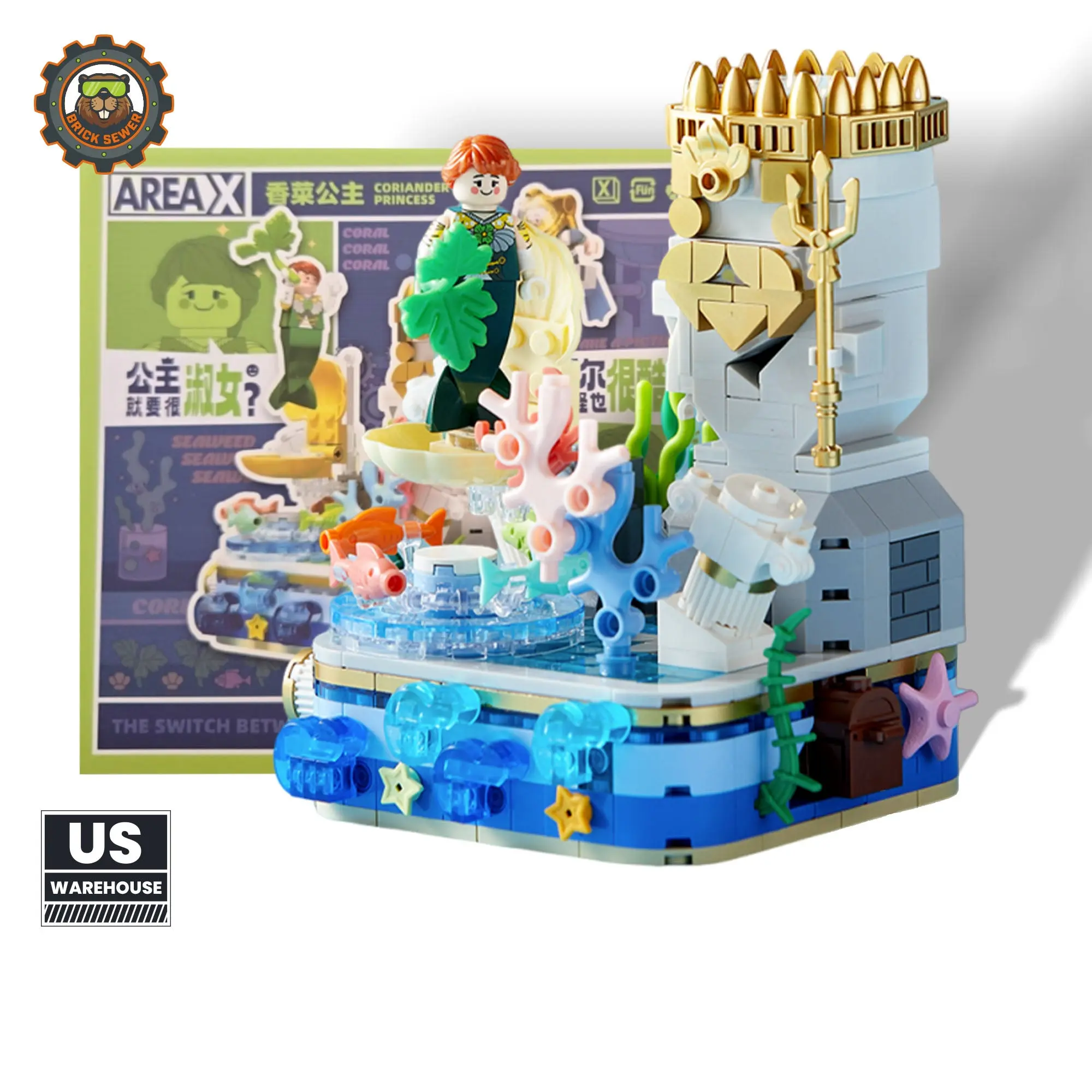 Cilantro Princess Theme Brick Kit, X-Story Mini Character Building Set, ABS Plastic Collecting Toy for Ages 12+, Cute Desk Ornament Gift