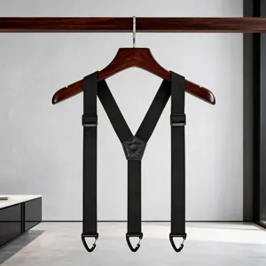 Hidden Suspenders for Men – Under-Clothing 1.48" Wide X-Back Work Suspenders with 3 Snap Loops chair pad Criss Cross Tie