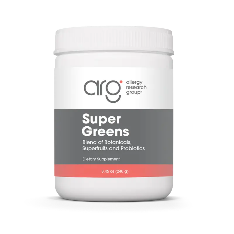 Allergy Research Group Super Greens - Superfood Green Powder with Spirulina, Chlorellla and Oat Grass, Clinically-Studied Probiotic Support for Women and Men