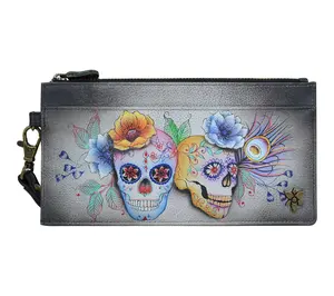 Anushcka Painted Leather Clutch Organizer Wristlet