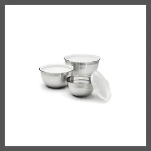 Cuisinart Stainless Steel Mixing Bowl Set Lidded of 3 Bowls with Lids