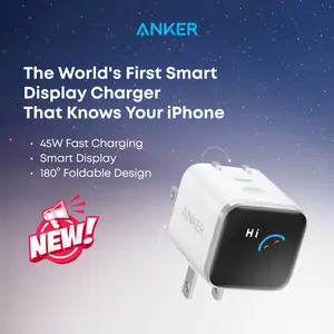【Perfect Charger for iphone】Anker 45W Fast Charging USBC Charger with LED Display, Fast Charging Block  for iPhone 17/16/15 Series, MacBook, Apple , Safe & Compact Power Adapter for Apple Devices,summerwins,FathersDayGift