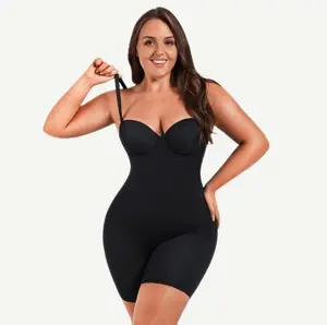 Back Smoothing Underwire Cup Push Up Bra Strapless Shortie Bodysuit