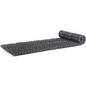 Foldable Floor Mattress - Japanese Roll up Futon -Trifold Tatami Mat- Guest Floor Bed - Camping Mattress - Thai Massage Mat, Kapok Filled, 75 X 28 Inches, Black Leewadee GmbH