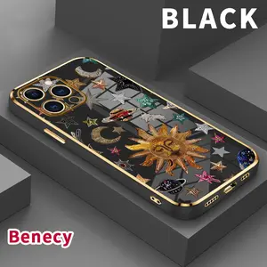 Soft TPU Case for iPhone 15 Pro Max 16 14 Plus 13 12 11 X XS Max XR Celestial Emblem Array Pattern Luxury Electroplating TPU Anti-Fingerprint Mobile Phone Back Cover