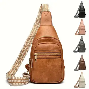 Maxoner Men's PU Leather Crossbody Messenger Bag - Plain, Large Capacity, Lightweight, Practical, Versatile, Waterproof, Adjustable Wide Strap Casual Satchel with Local Delivery
