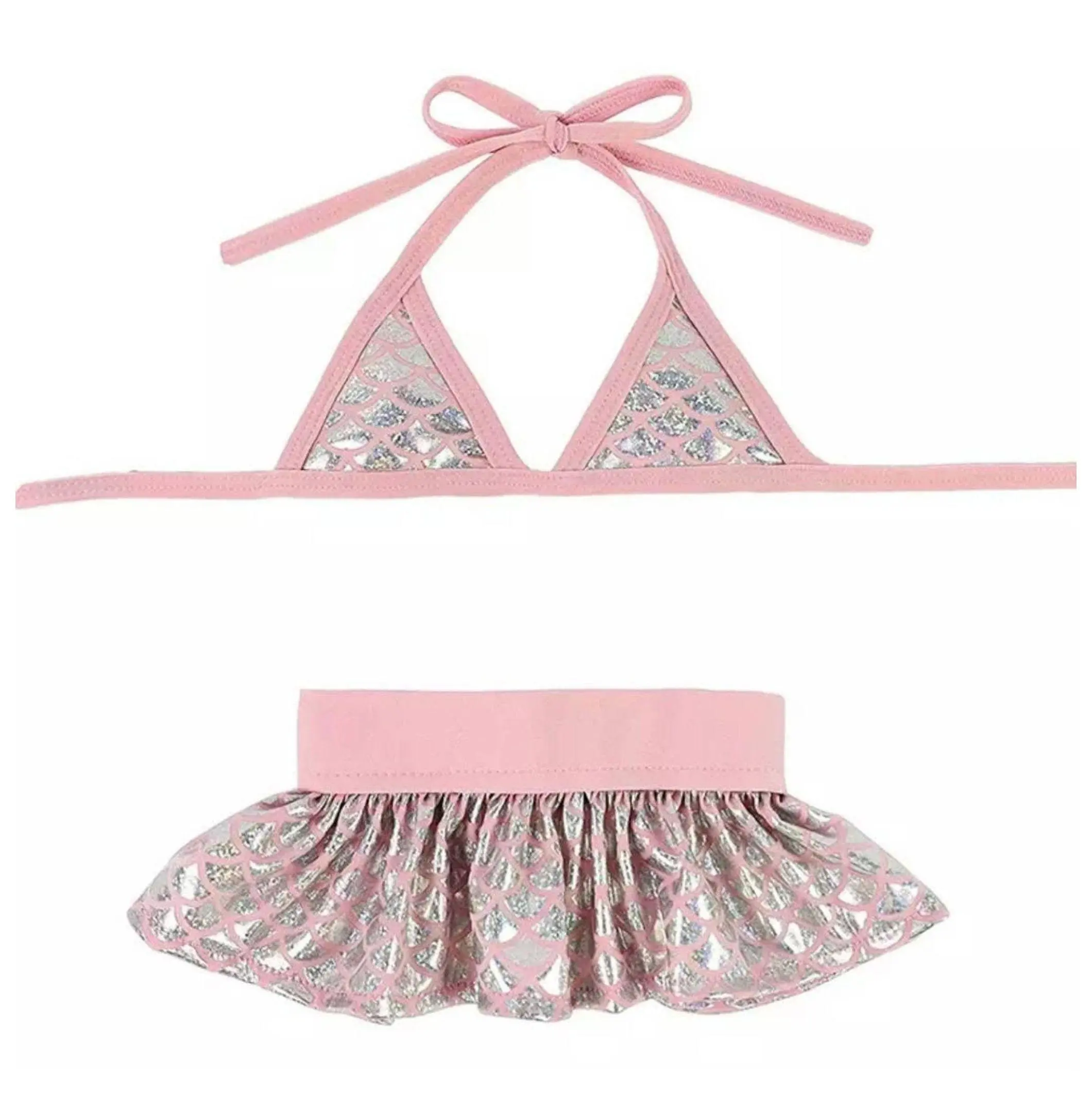 Pet Split-Design Bikini Swimsuit, Quick-Dry Fabric Beach Wear with Adjustable Straps for Small/Medium Dogs & Cats, Cute Summer Bathing Outfit