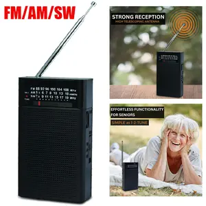 Portable Radio FM/AM/SW Battery Operated Radio Built In Loud Speaker Headphone Jack Indoor, Outdoor and Emergency Use