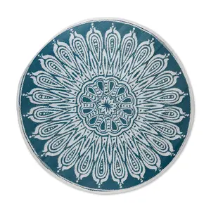 Design Imports Reversible Sunflower Outdoor Rug5' Round