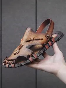 Men's Breathable Open-Toe Sandals Summer Anti-Odor Soft Sole Water Shoes Outdoor Sports Non-Slip Beach Slippers