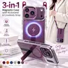 MagSafe Transparent Smartphone Cover with Lanyard for iPhone 13/14/15/16/17/18 Pro/18 Pro Max - Durable Shockproof Acrylic Plastic TPU Protector, Detachable Crossbody Neck Strap, Camera-Friendly Magnetic Cellphone Accessory