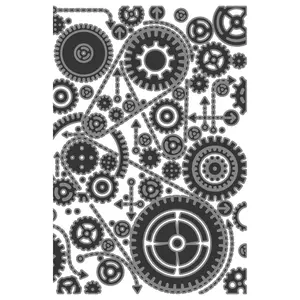 Sizzix Multi Level Textured Impressions Embossing Folder - Vault Gears by Tim Holtz