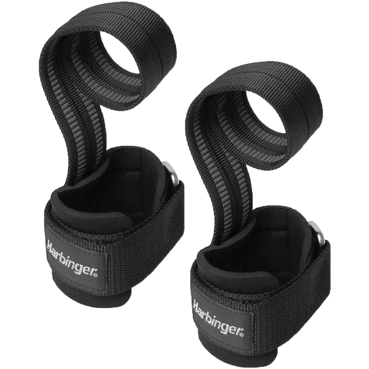 Harbinger Big Grip Pro No-Slip Weight Lifting Straps, Rubber-Nylon Construction, Ideal for Gym Workouts, Extended, Pair Pack