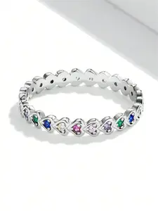 1 PC Fashion Cubic Zirconia Sparkling Zircon Inlay Elegant Engagement Ring For Women For Wedding Engagement Party Jewelry Valentine's Day Gift