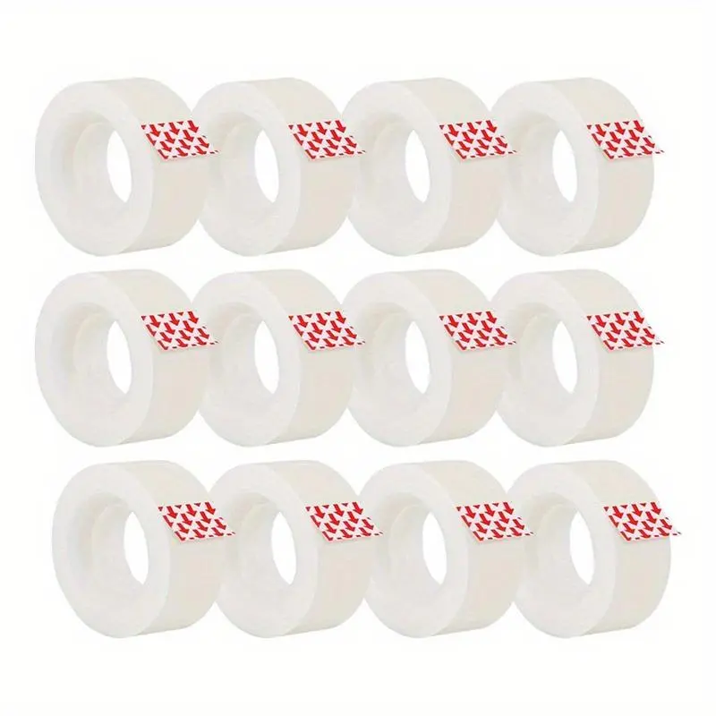 8Rolls/10Rolls/12Rolls Tapes, Matte Finish Invisible Tape, Translucent Tape Great For Correction And Labeling, Compatible With Standard Tape Dispenser, Engineered For Repairing, Seamless Invisible Tape