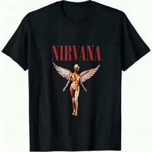 Nirvana Cyber Angel Wings Tee  Anatomical Golden Muscle Angel Print | 100% Cotton Premium Oversized T-Shirt