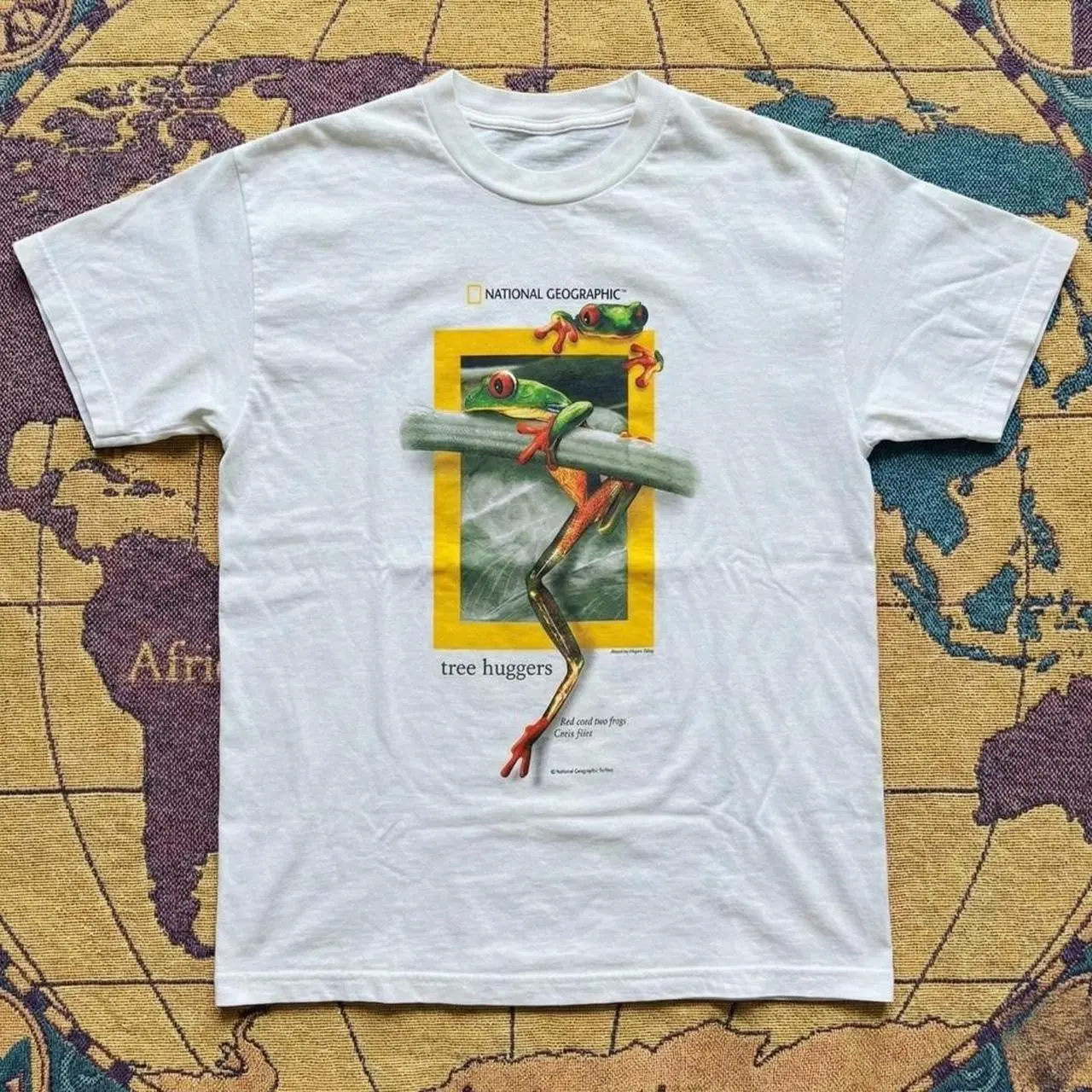 Gildan Men's and Women's T-shirt, National Geographic tree hugger frog graphic tee, Animal tee, Y2k Unisex Graphic Tees Gothic Grunge Emo Scene Amity Affliction Style Clothes Menswear Womenswear Streetwear
