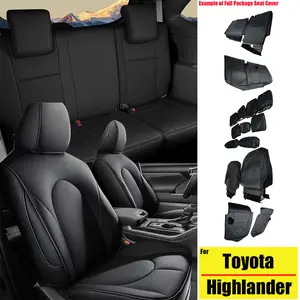 Custom-Fit 7-Seat Faux Leather Car Seat Covers & Protectors, Full Coverage Front/Rear All-Inclusive Replacement Cushions for Toyota Highlander 2020-2026, Automotive Interior Accessories, Car Seat Protectors